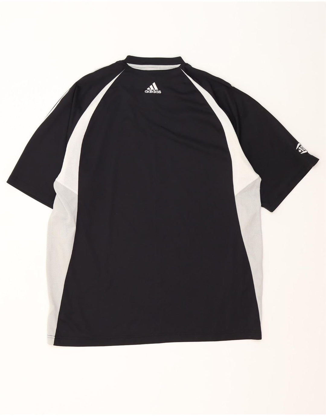 T-shirt Adidas da uomo Top Large in poliestere color block nero