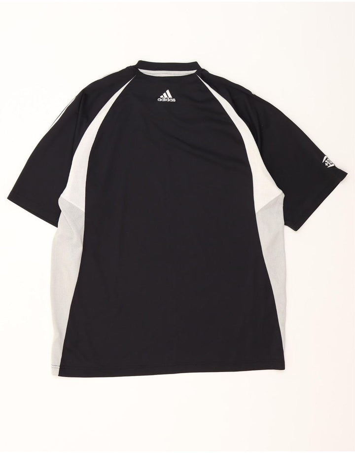 T-shirt Adidas da uomo Top Large in poliestere color block nero