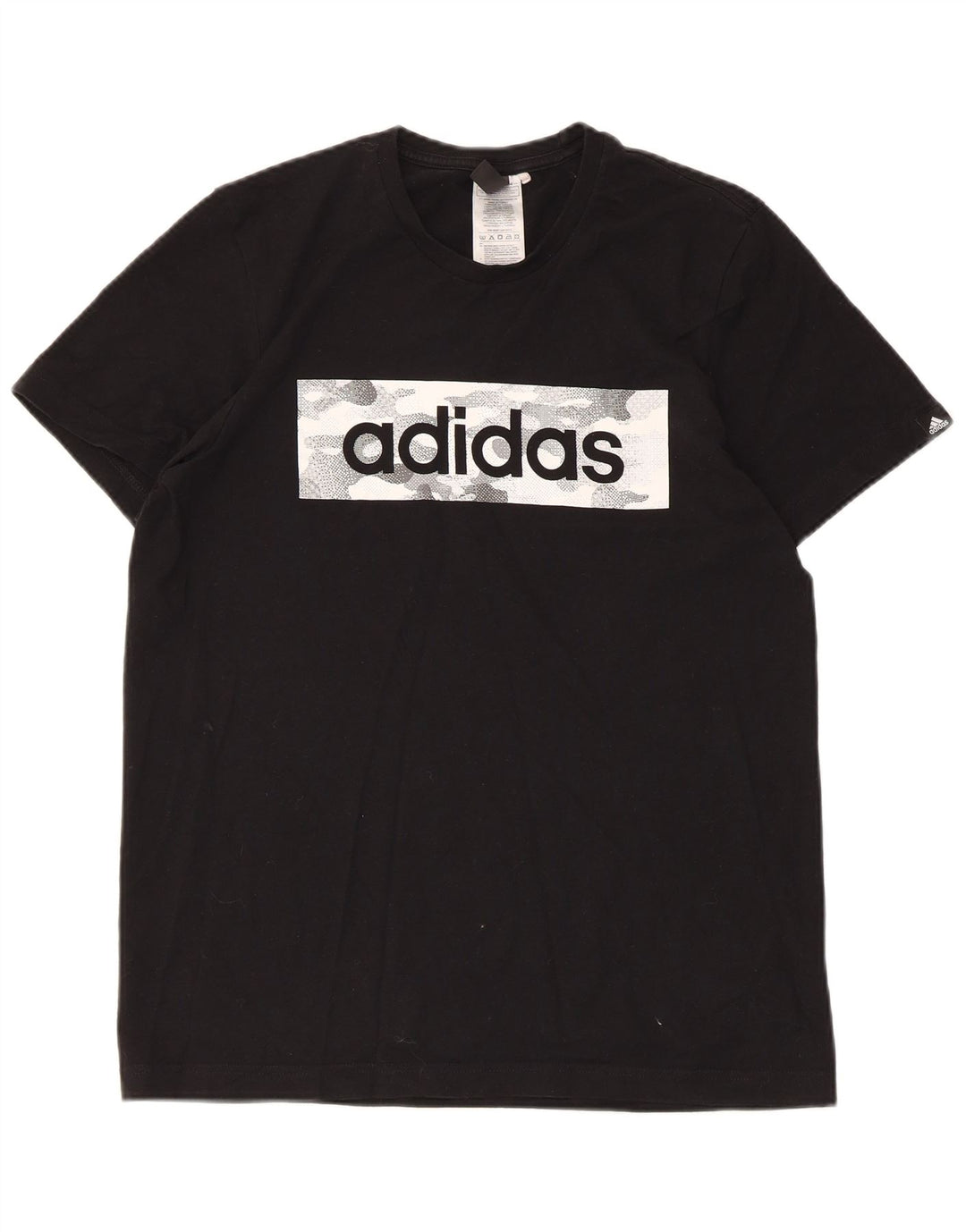 T-shirt grafica da uomo Adidas Top piccola in cotone nero