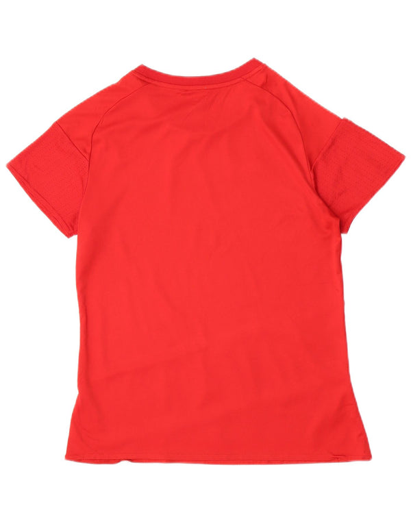 T-shirt grafica da donna Adidas Top UK 12/14 Medium Red Poliestere Sports
