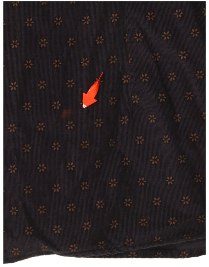 TED BAKER Camicia da uomo in velluto a coste taglia 6 2XL Cotone floreale blu navy