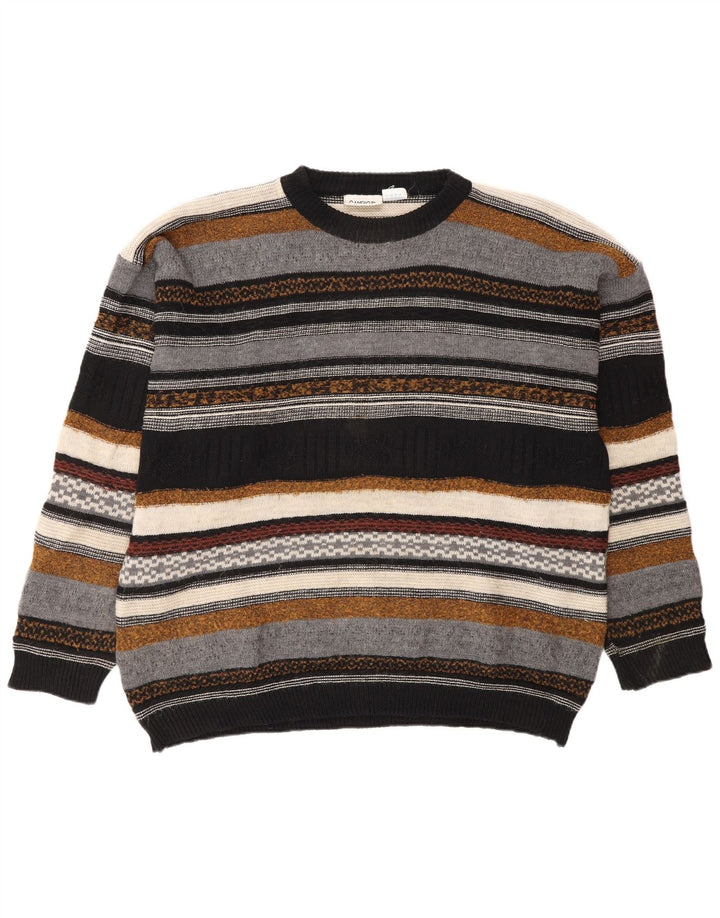 Maglione maglione girocollo da uomo Cambio IT 56 2XL a righe multicolore