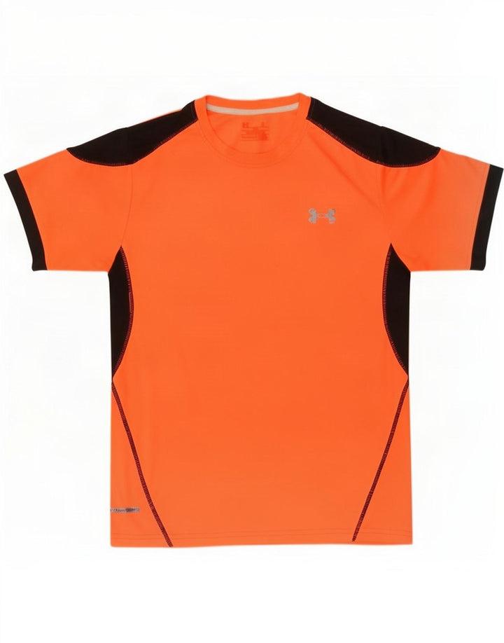 T-shirt da uomo Under Armour Top in poliestere color block arancione medio