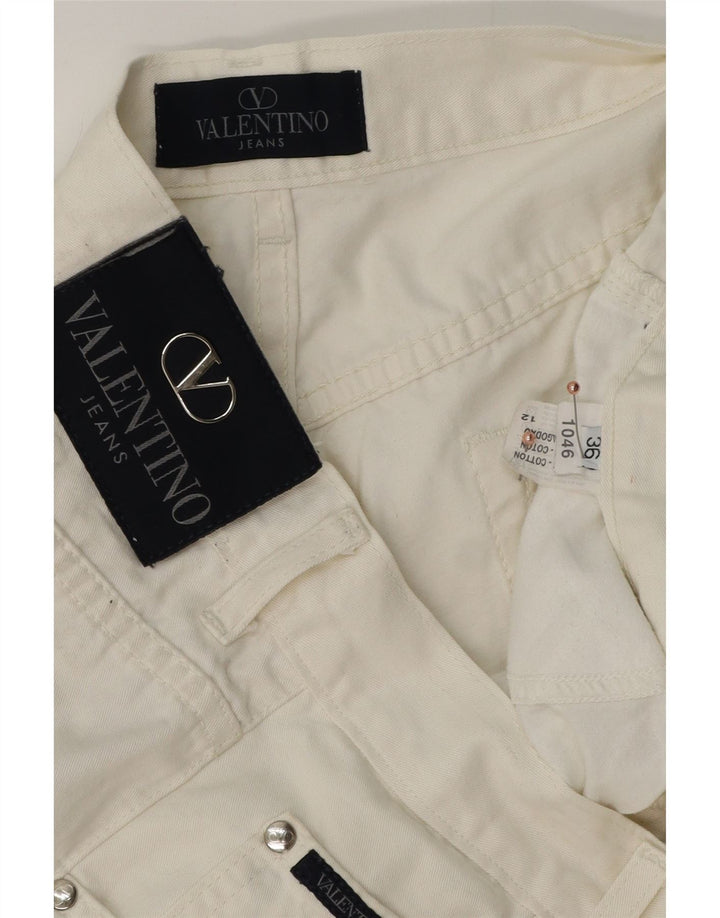 VALENTINO Pantaloni Casual Dritti Uomo W36 L31 Cotone Bianco