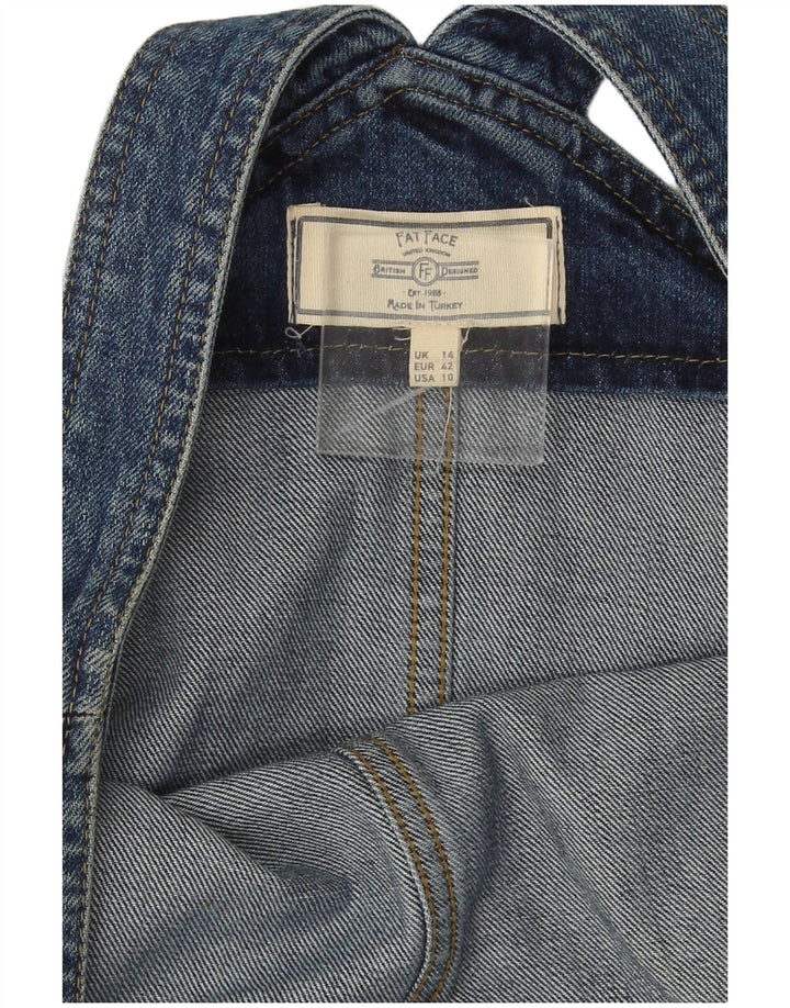 Abito salopette in denim da donna Fat Face UK 14 grande blu