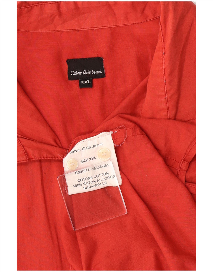 Camicia da uomo Calvin Klein Jeans 2XL in cotone rosso