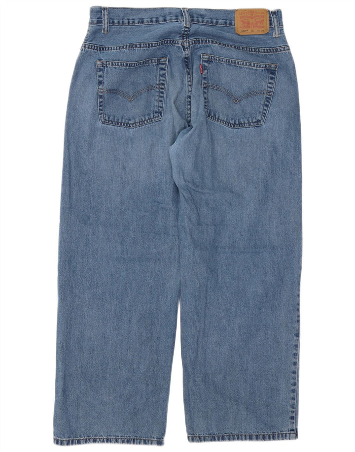 LEVI'S Jeans dritti 550 vestibilità comoda da bambino 13-14 anni W33 L28 cotone blu