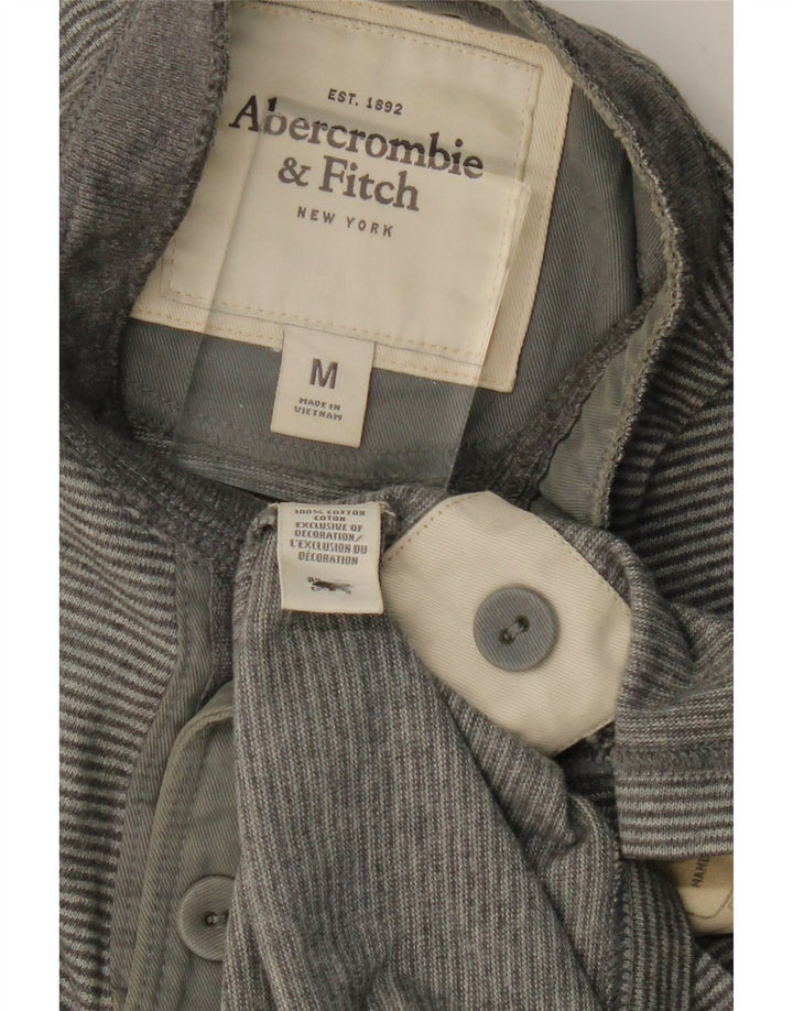 Polo da uomo ABERCROMBIE & FITCH in cotone gessato grigio medio