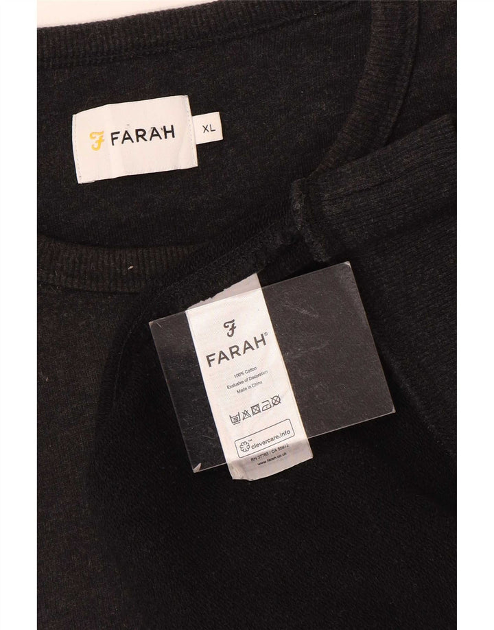 Felpa da uomo Farah maglione XL in cotone grigio