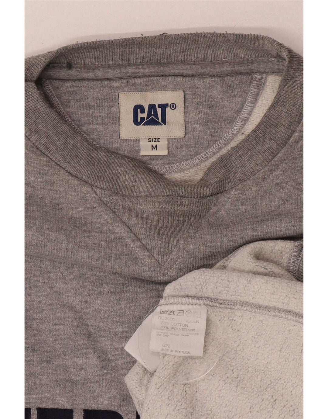 CAT Felpa da uomo con grafica ampia e vestibilità ampia, in cotone grigio medio