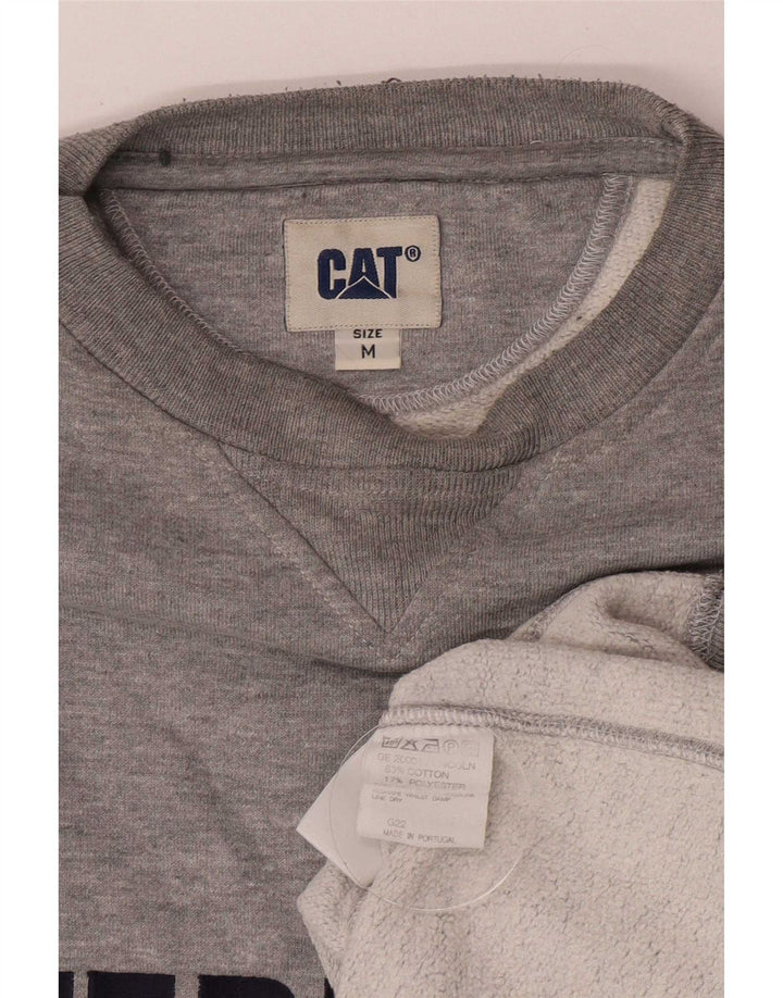 CAT Felpa da uomo con grafica ampia e vestibilità ampia, in cotone grigio medio