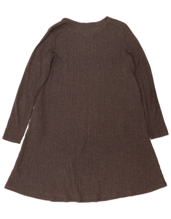 Abito maglione a maniche lunghe da donna Marks & Spencer UK 14 Grande poliestere grigio