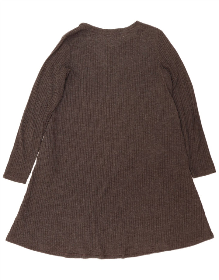 Abito maglione a maniche lunghe da donna Marks & Spencer UK 14 Grande poliestere grigio