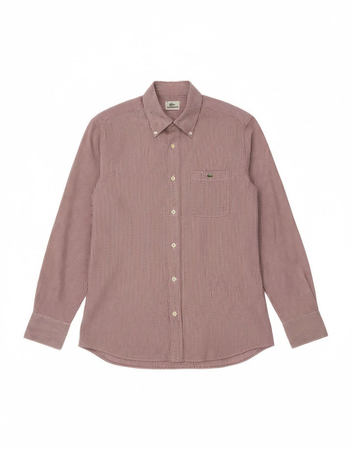 LACOSTE Mens Shirt Size 39 Medium Red Striped Cotton