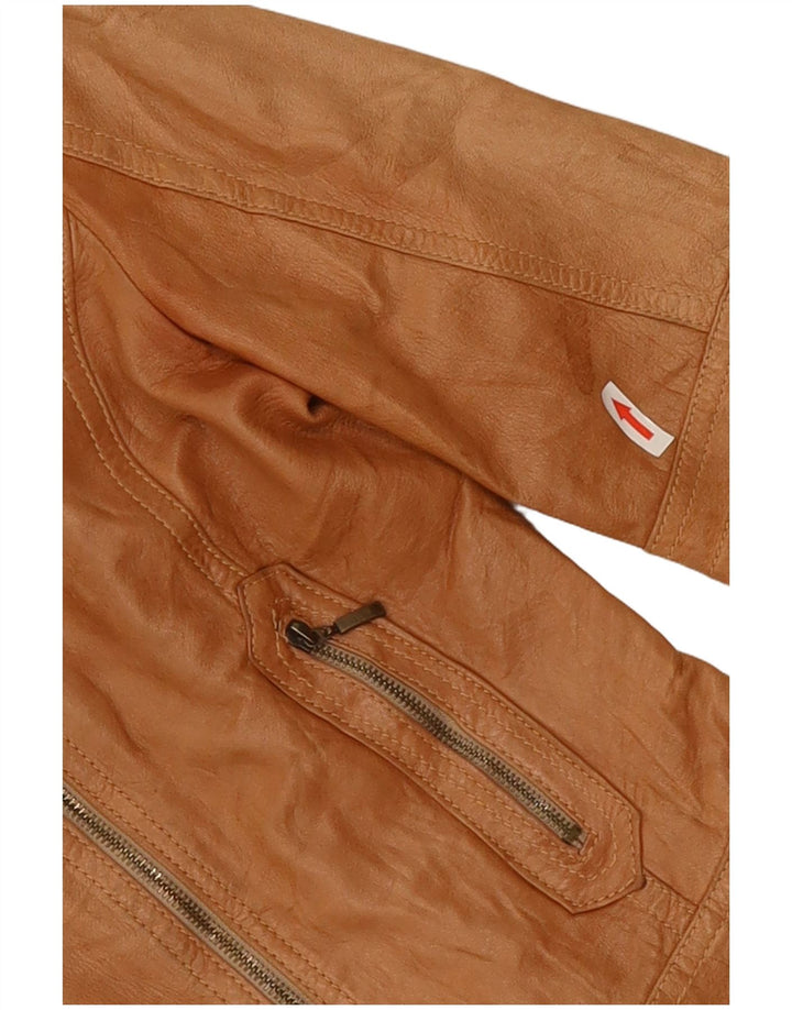 Giacca da motociclista in pelle da donna XETRA UK 8 piccola Beige