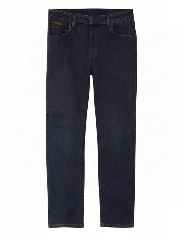 Jeans dritti elasticizzati Texas da uomo Wrangler W33 L30 cotone blu navy