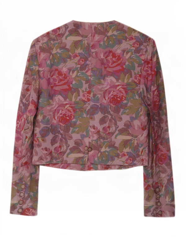 Oui Set Giacca blazer da donna UK 10 Piccolo acetato floreale viola