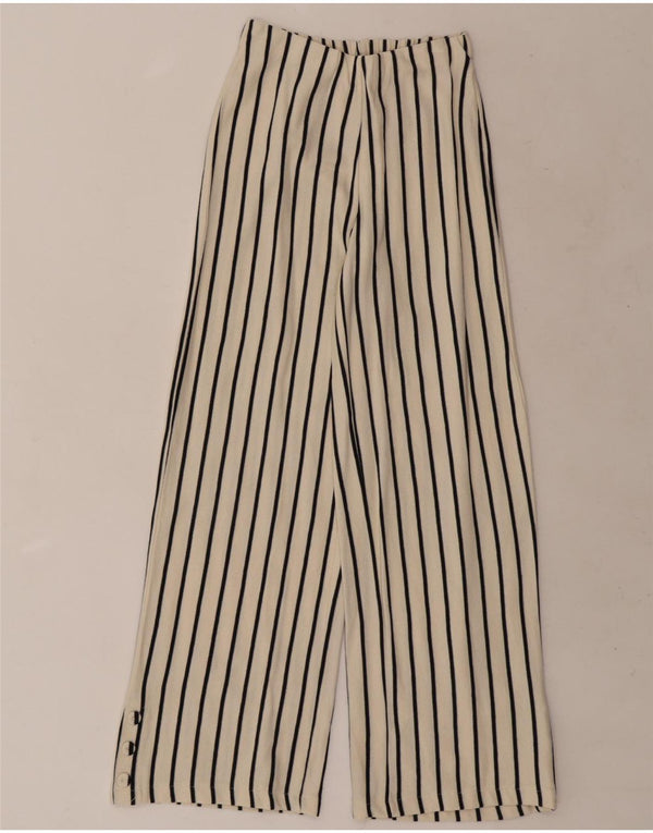 Pantaloni casual a gamba larga per ragazze Zara 13-14 anni W22 L27 Gessato beige