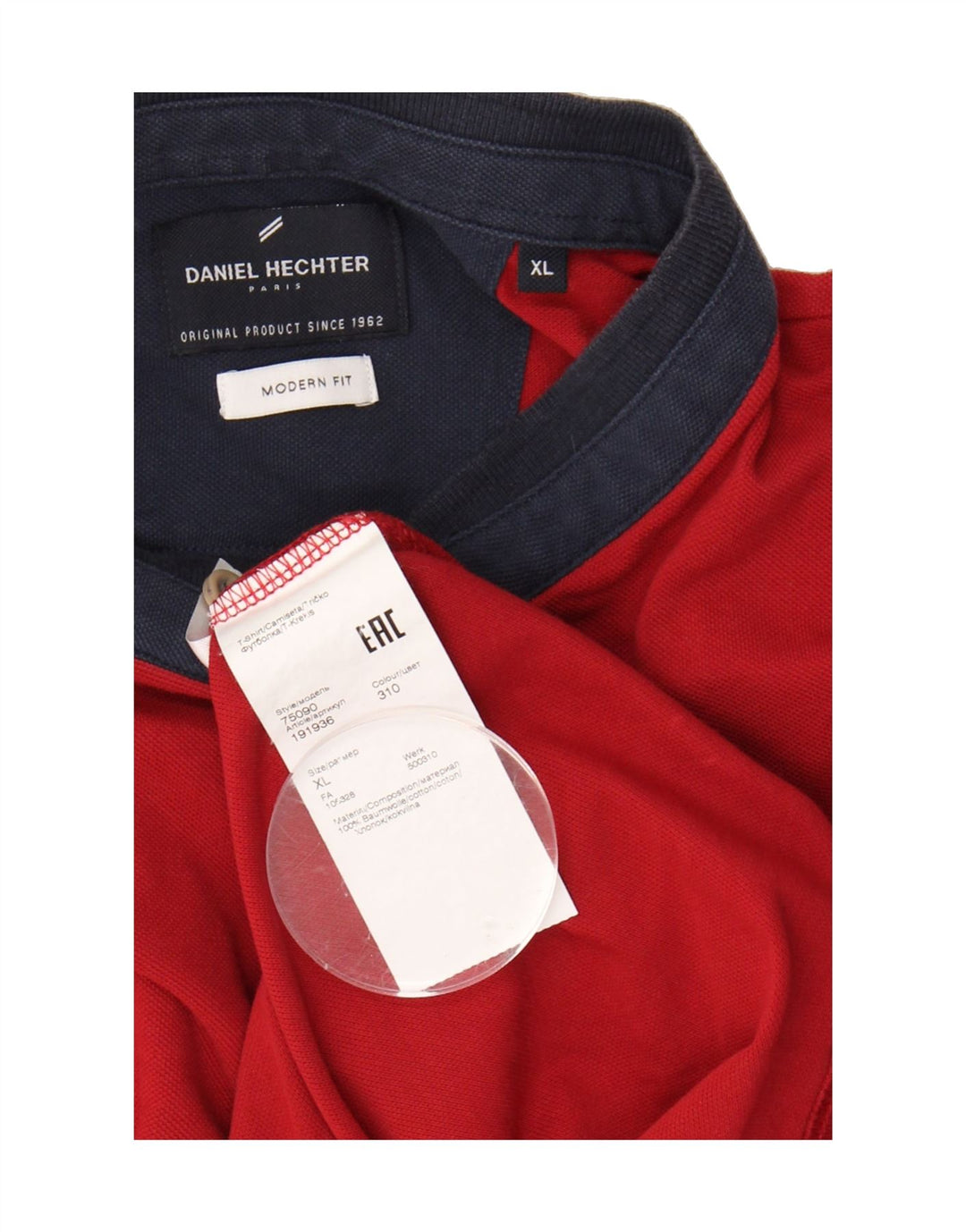 DANIEL HECHTER Mens Modern Fit Polo Shirt XL Red Cotton Vintage Daniel Hechter and Second-Hand Daniel Hechter from Messina Hembry 