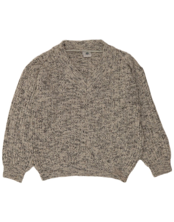 Maglione da uomo C&A New Fast con scollo a V Acrilico screziato grigio medio