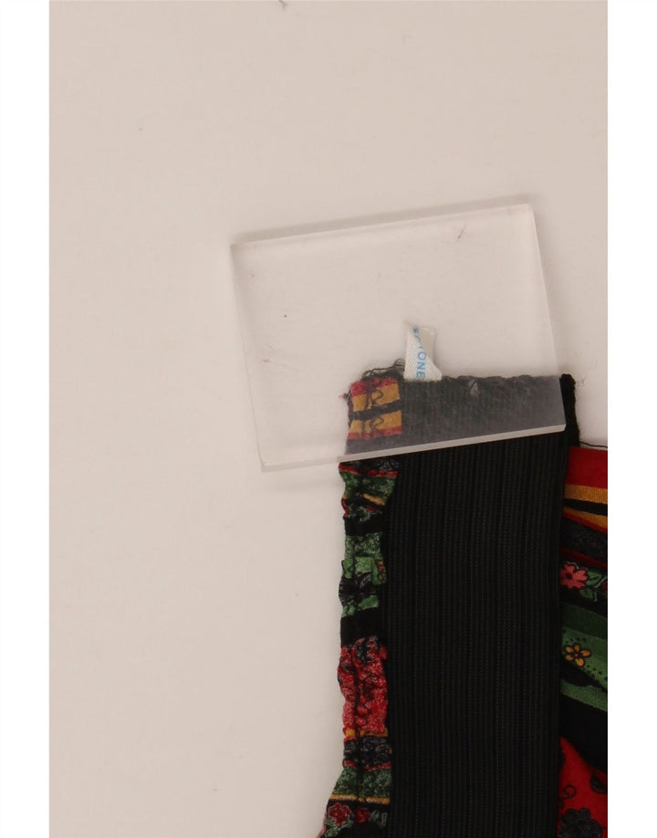 Gonna a trapezio a vita alta da donna VINTAGE W24 XS cotone floreale multicolore