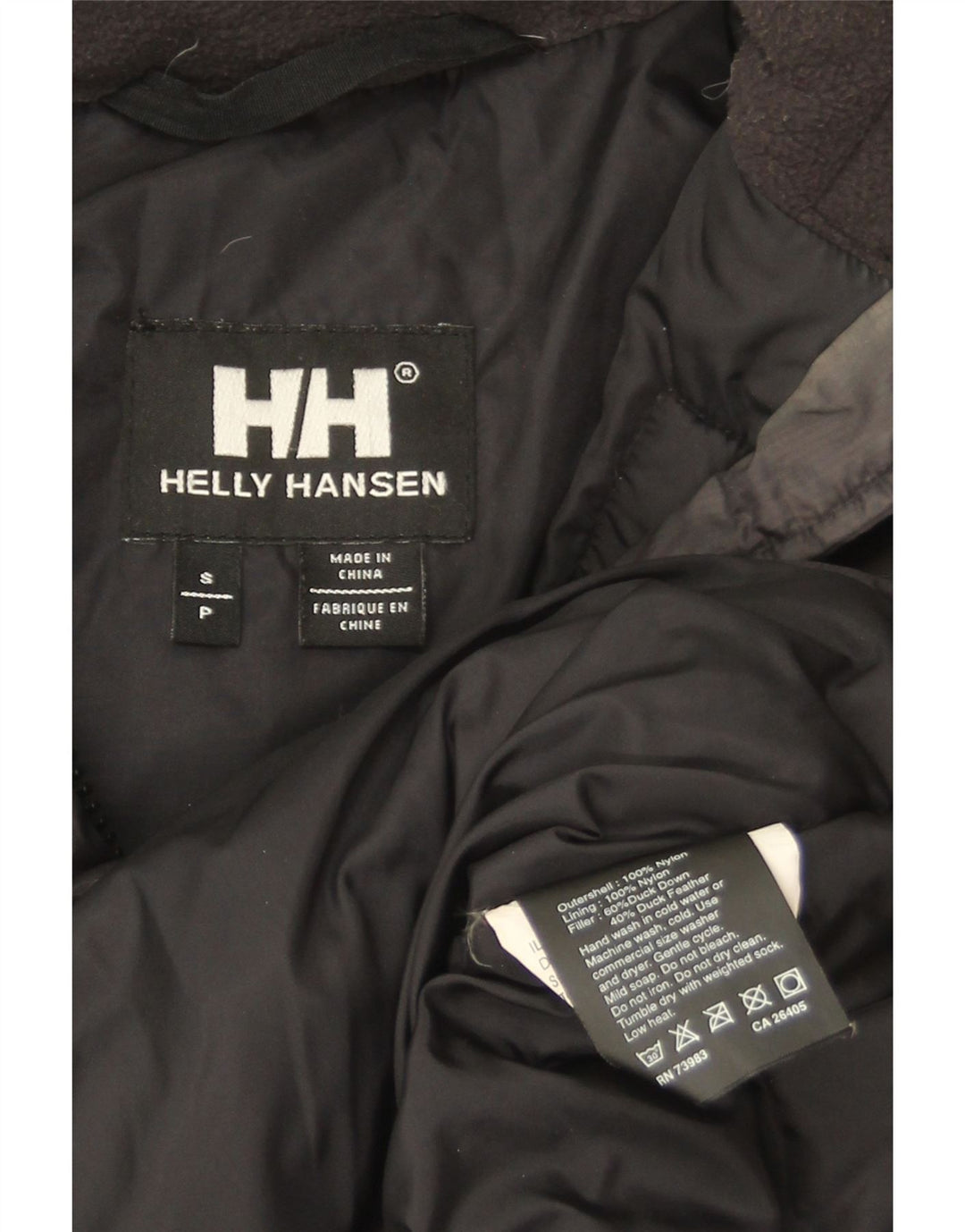 Cappotto imbottito oversize con cappuccio da donna Helly Hansen UK 10 piccolo nylon nero