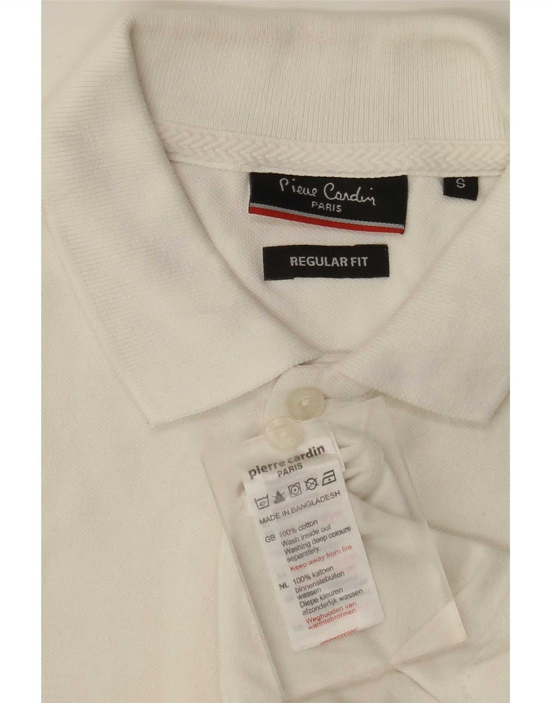 Polo da uomo Regular Fit Pierre Cardin piccola in cotone bianco