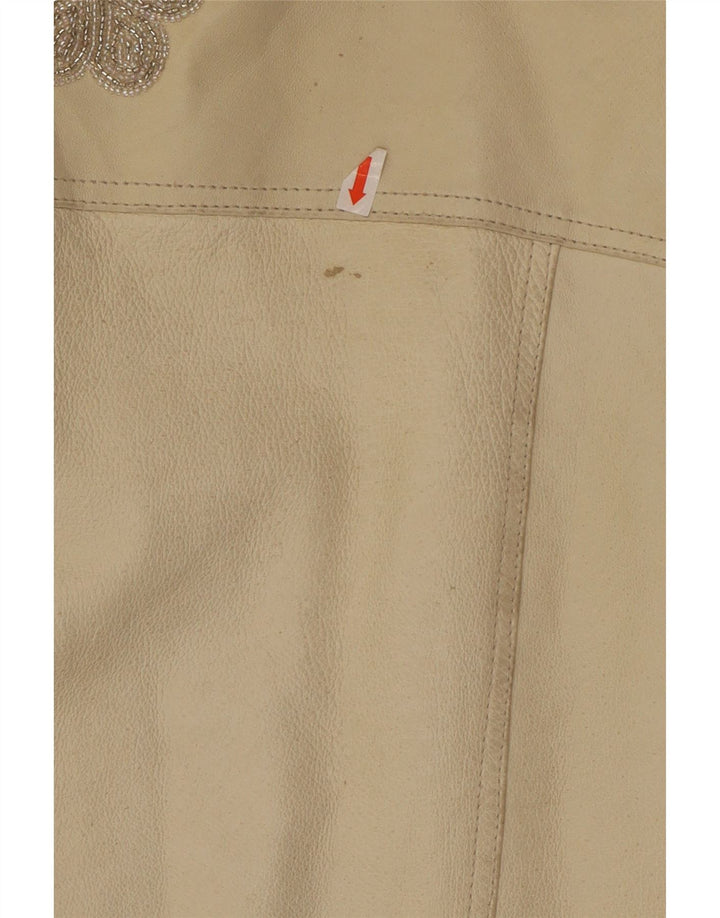 Giacca In Pelle Donna Conbipel IT 46 Large Pelle Bianco Sporco