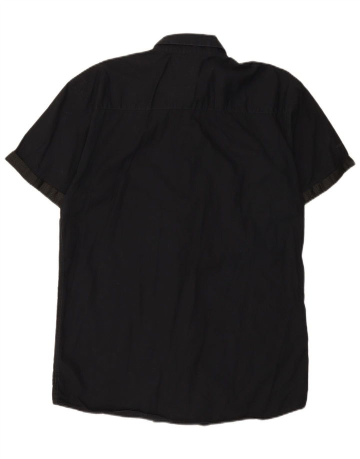 Camicia a maniche corte da uomo Jack & Jones grande in cotone nero