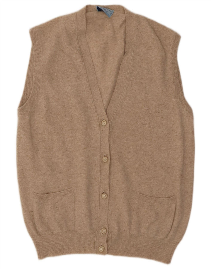 Maglione Cardigan Senza Maniche Donna BLUMARINE IT 46 Large Beige Lana