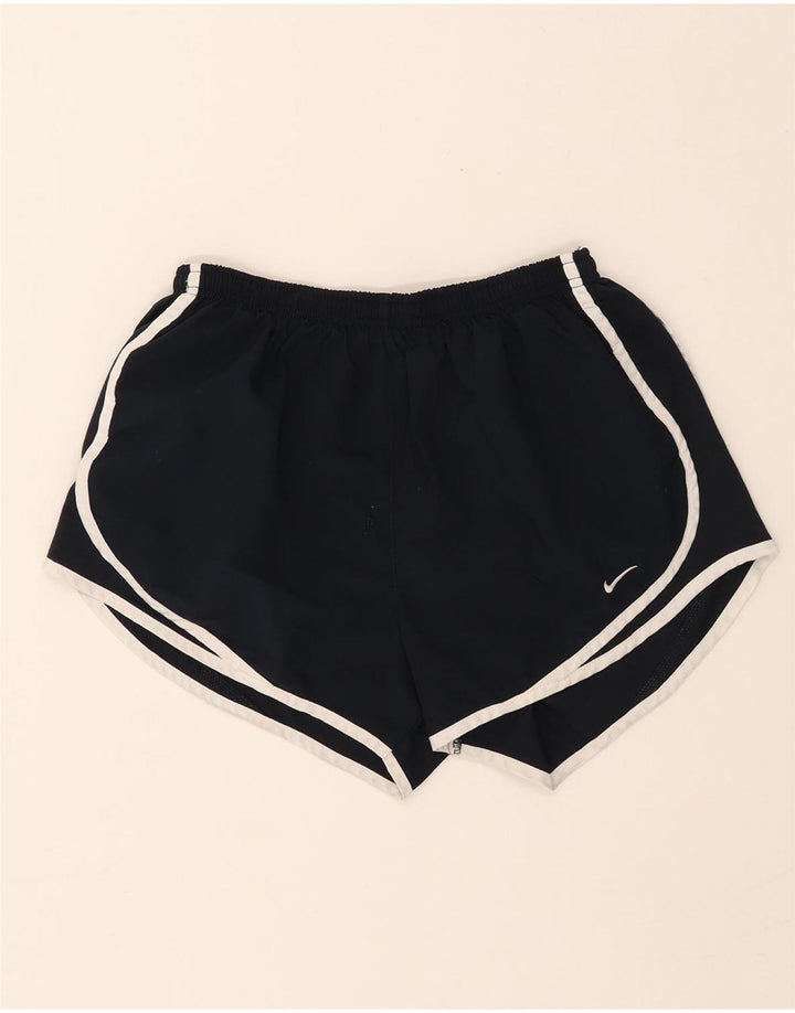 NIKE Womens Dri Fit Sport Shorts UK 14 Medium  Navy Blue Polyester Vintage Nike and Second-Hand Nike from Messina Hembry 