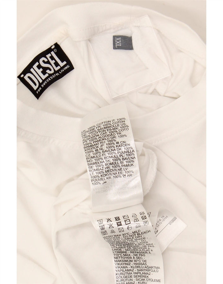 T-shirt grafica da uomo DIESEL Top 2XL cotone bianco