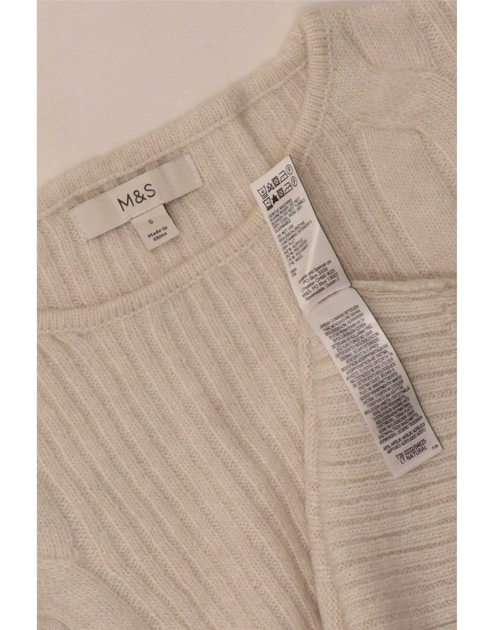 Maglione maglione con scollo a barca da donna Marks & Spencer UK 10 piccolo bianco sporco