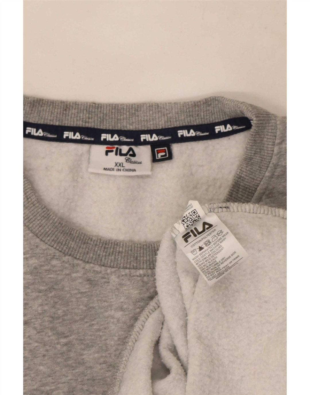 Felpa da uomo Fila Maglione 2XL Cotone chiazzato grigio