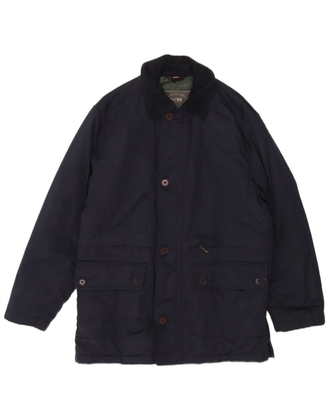 FACIBA Mens Utility Jacket IT 46 Small Navy Blue