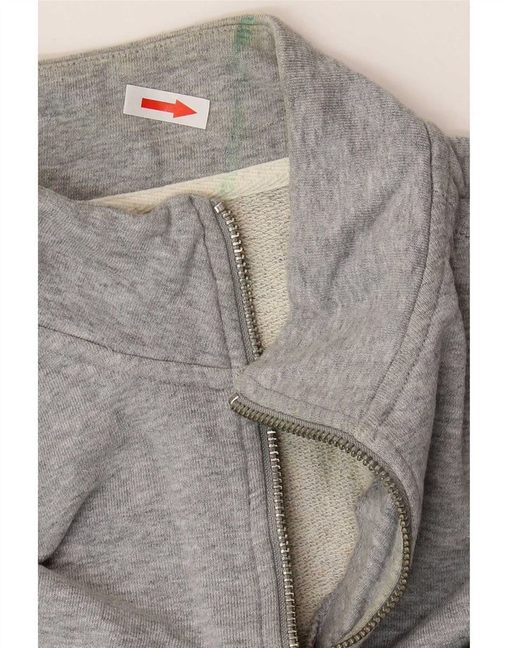Felpa da donna con collo con zip Farah, maglione, UK 16, grande cotone grigio