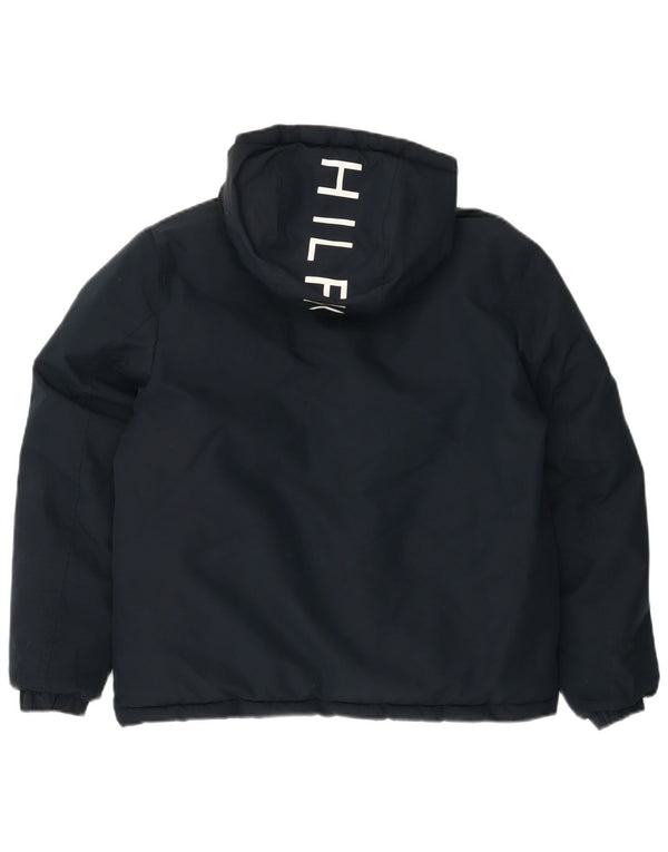 Giacca imbottita con cappuccio grafica per ragazze Tommy Hilfiger 13-14 anni blu navy