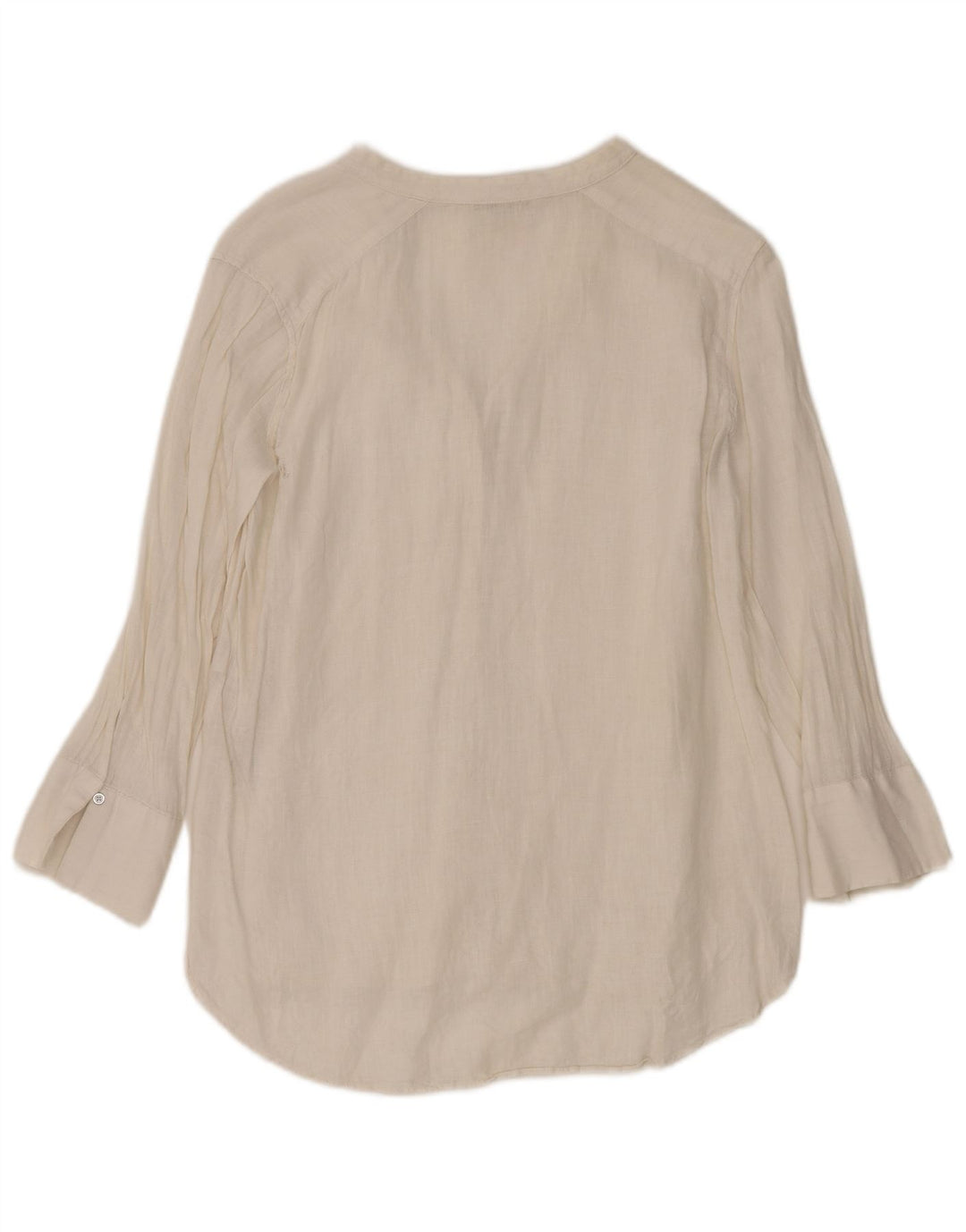 Camicia Zara da donna con maniche a 3/4, UK 14, lino bianco medio