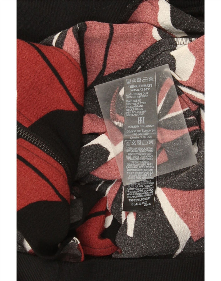 Giubbotto bomber da donna Marks & Spencer UK 12 poliestere floreale nero medio