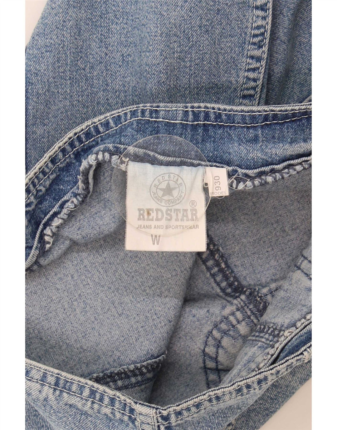 Minigonna vintage da donna in denim W27 piccola in cotone blu