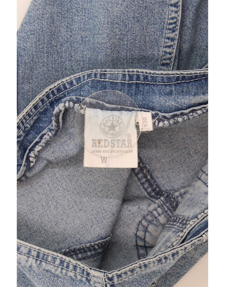 Minigonna vintage da donna in denim W27 piccola in cotone blu