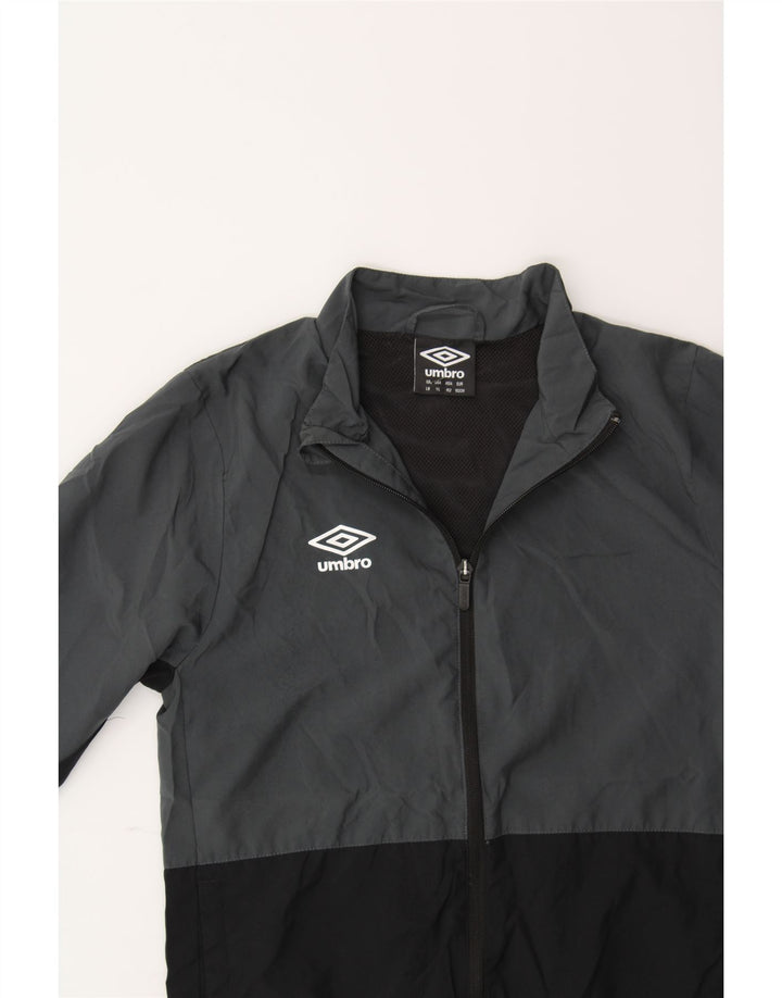 UMBRO Boys Tracksuit Top Jacket 11-12 Years Large Black Colourblock Vintage Umbro and Second-Hand Umbro from Messina Hembry 