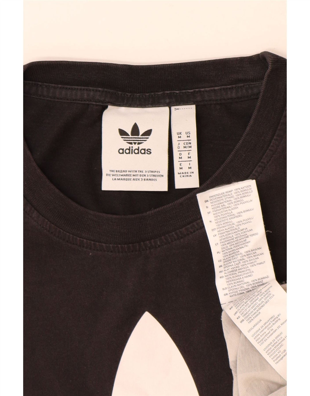 T-shirt grafica da uomo Adidas Top in cotone mimetico nero medio