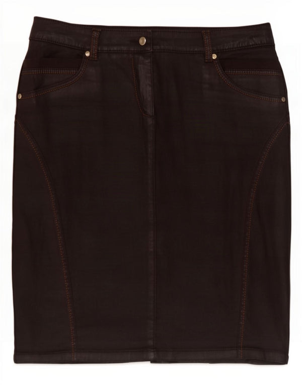 Gonna Trussardi Donna Denim IT 44 Media W30 Cotone Marrone