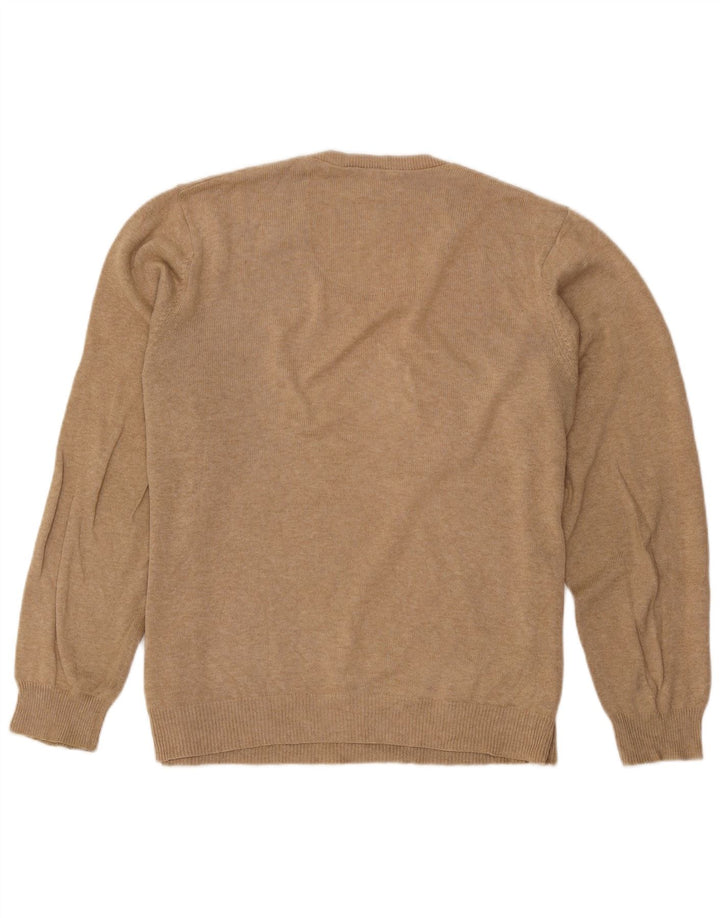 Maglione da uomo con scollo a V Marks & Spencer grande in cotone beige