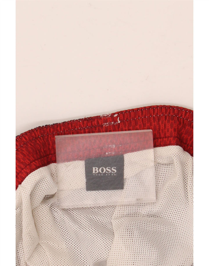 Pantaloncini da bagno grafici da uomo Hugo Boss Medio poliestere geometrico blu navy