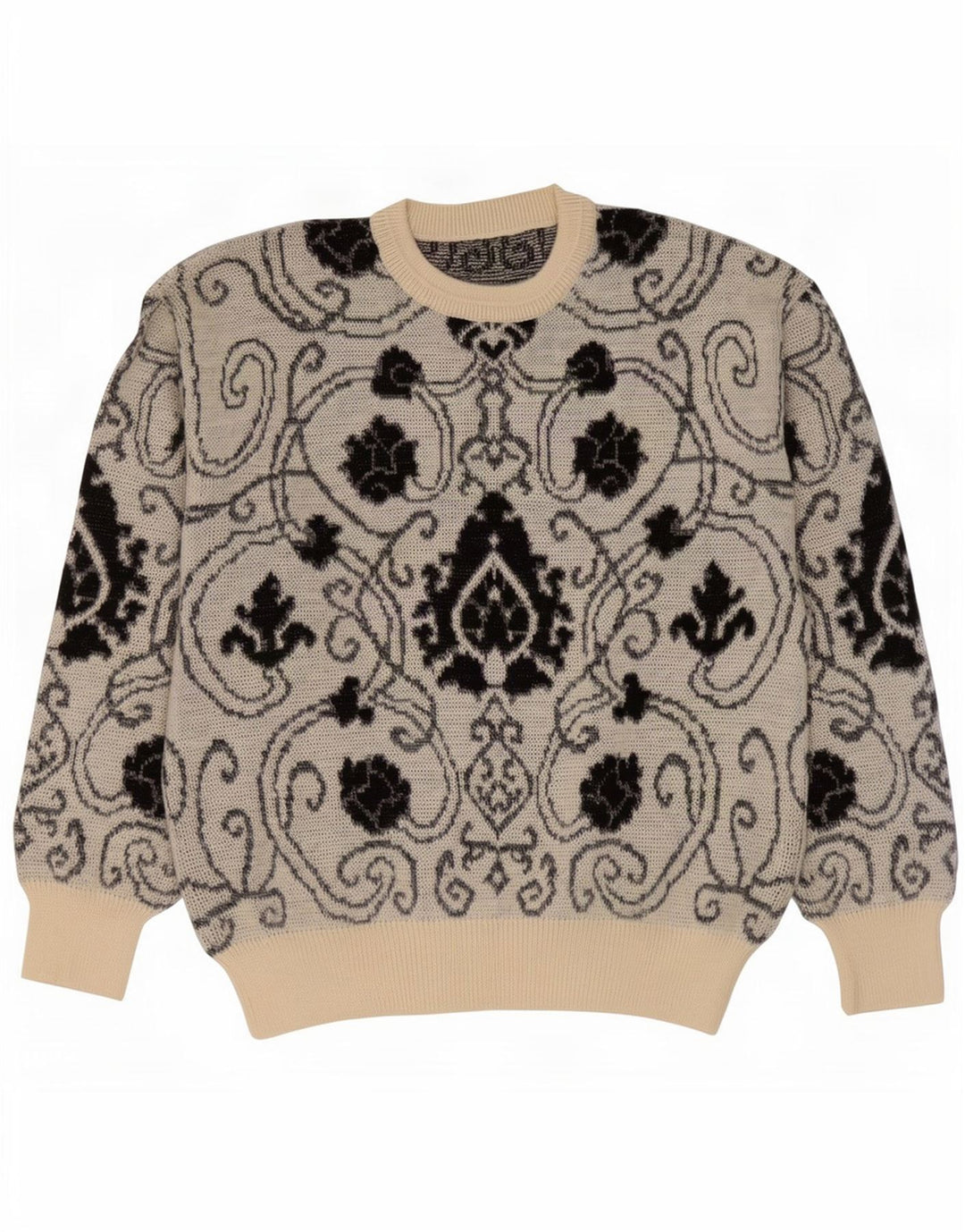 Maglione vintage da uomo girocollo IT 52 grande lana cachemire grigia