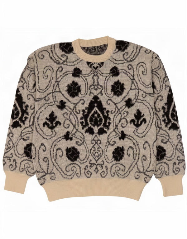 Maglione vintage da uomo girocollo IT 52 grande lana cachemire grigia