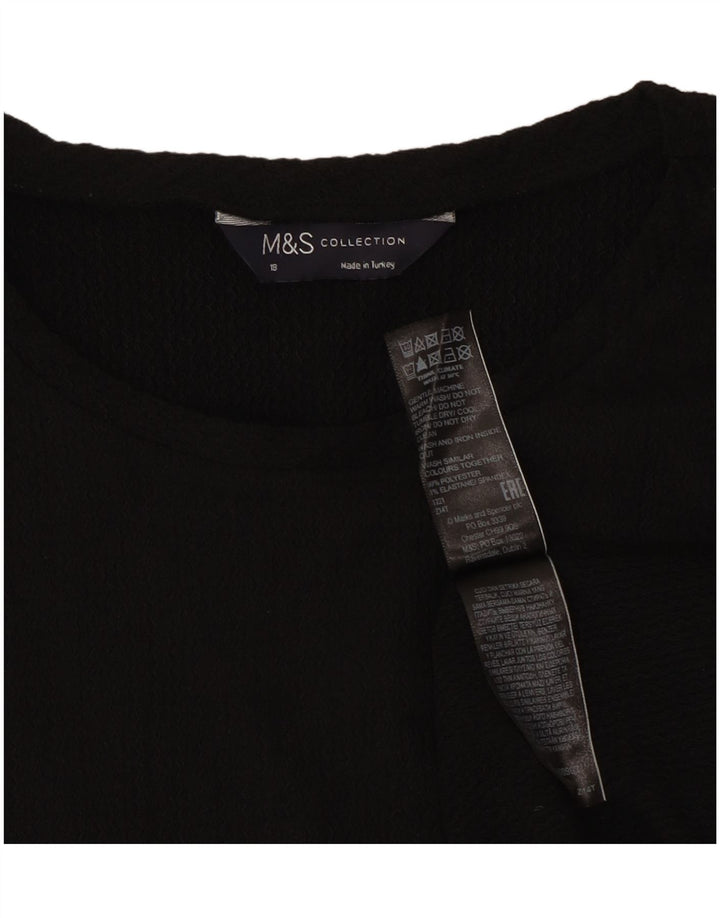 Top camicetta da donna Marks & Spencer UK 18 XL poliestere nero