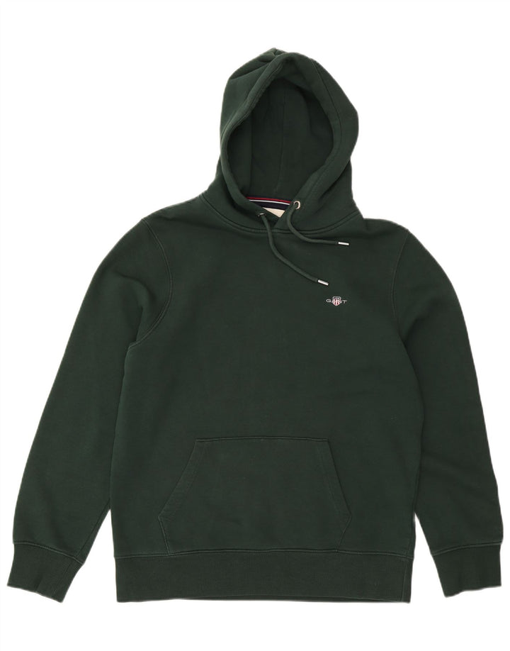 Gant Felpa con cappuccio da uomo in cotone verde medio